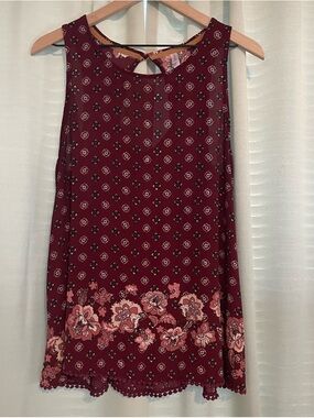 Boho Keyhole Back Printed Size XXL Tank Top